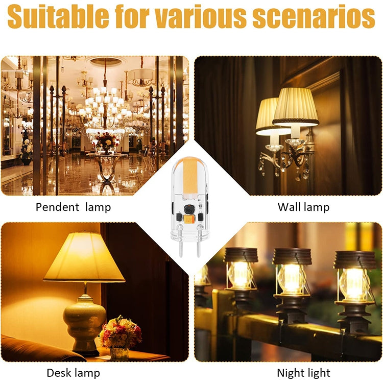 GY6.35 2W 110-140LM LED 1505 COB Corn Light Bulb, AC/DC 12V
