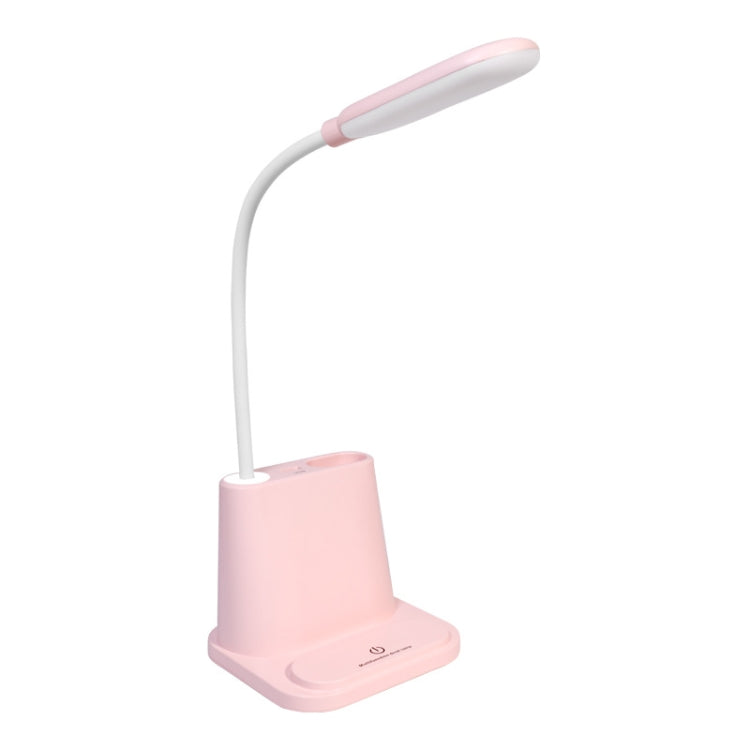 Multi-function Touch Switch USB Charging LED Desk Lamp with Phone Holder & Pen Holder, White Light & Warm White Two Modes LED Night Light, Support USB Output