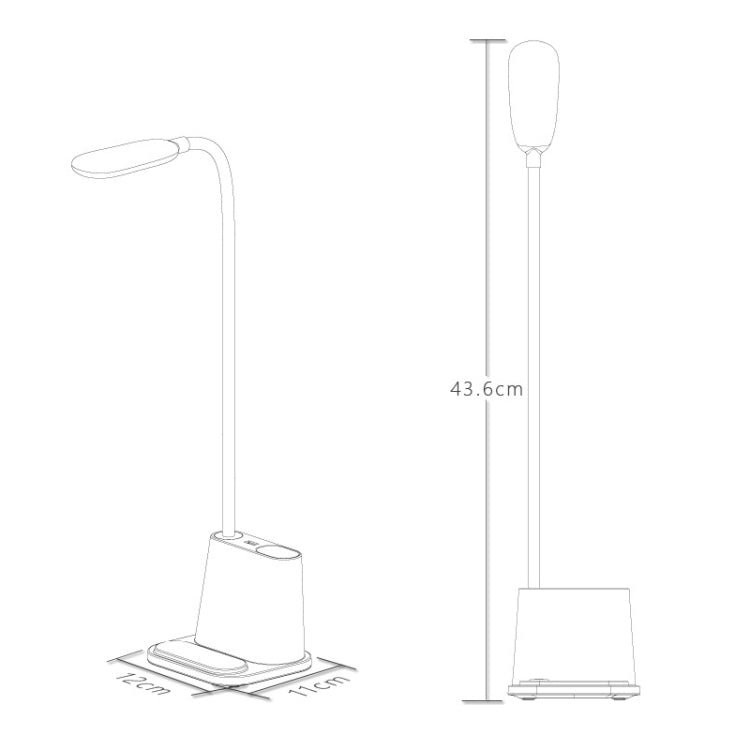 Multi-function Touch Switch USB Charging LED Desk Lamp with Phone Holder & Pen Holder, White Light & Warm White Two Modes LED Night Light, Support USB Output