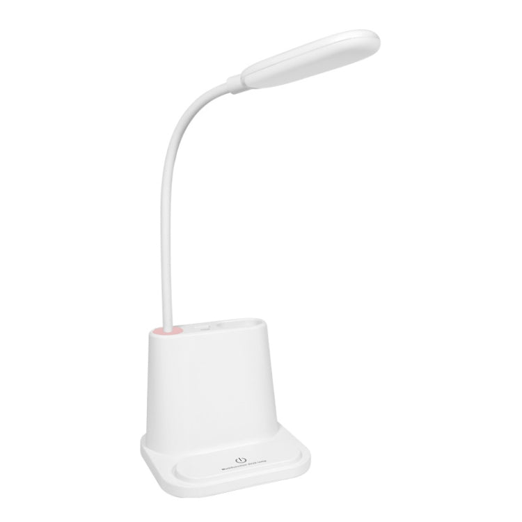 Multi-function Touch Switch USB Charging LED Desk Lamp with Phone Holder & Pen Holder, White Light & Warm White Two Modes LED Night Light, Support USB Output