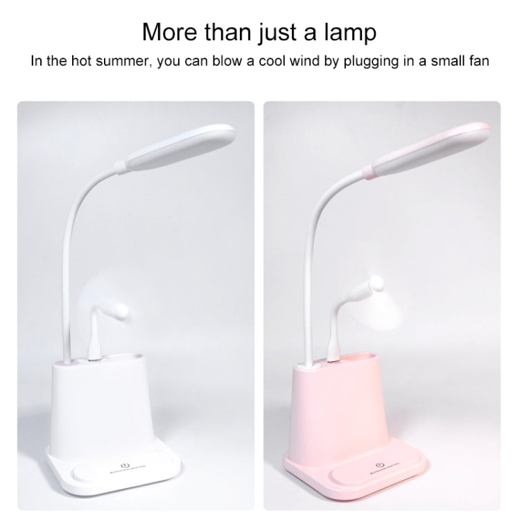 Multi-function Touch Switch USB Charging LED Desk Lamp with Phone Holder & Pen Holder, White Light & Warm White Two Modes LED Night Light, Support USB Output