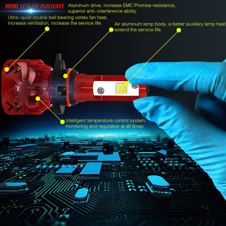 2 PCS Auto Car HB3/9005/H10 25W 2500LM 6000K Pure White CREE-XHP50 LED Headlight Bulbs Conversion Kit, DC 9-36V