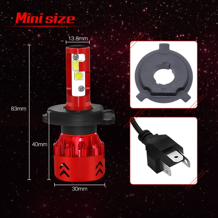 2 PCS Auto Car H4/9003/HB2 25W 2500LM 6000K Pure White CREE-XHP50 LED Headlight Bulbs Conversion Kit, DC 9-36V