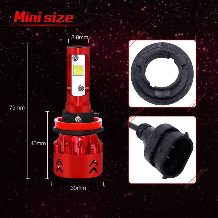 2 PCS Auto Car H8/H9/H11 25W 2500LM 6000K Pure White CREE-XHP50 LED Headlight Bulbs Conversion Kit, DC 9-36V