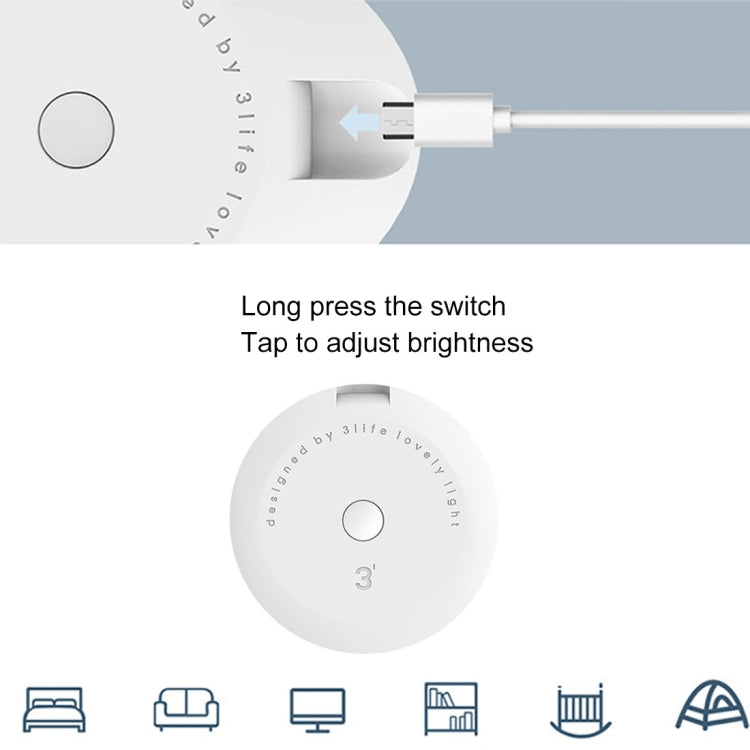 Pat Rabbit Silicone LED Night Light , Creative 7-color Discoloration Eye Protection USB Charging Bedside Table Lamp for Children / Kids Room