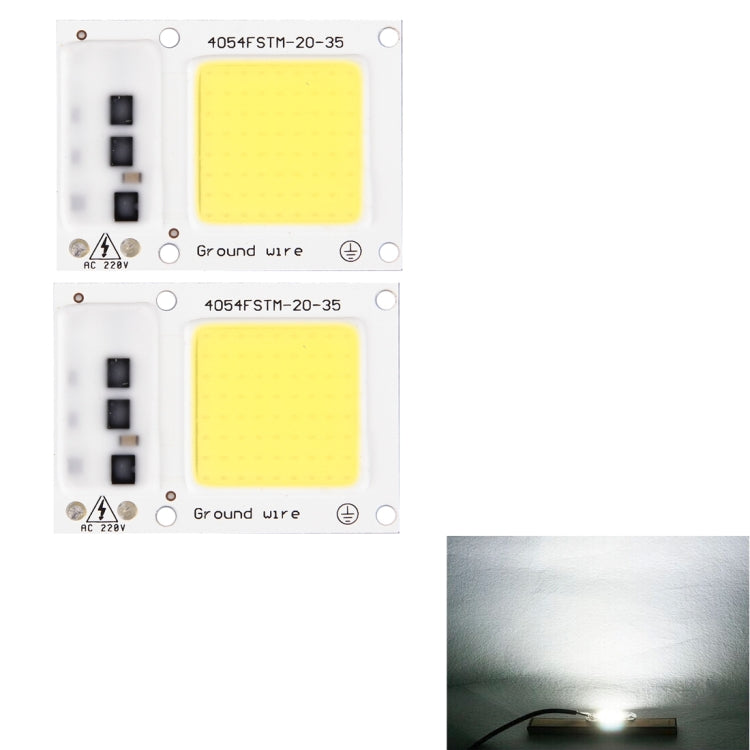 2 PCS 50W 2800-6000K High Power Brightness COB Chips LED Light Beads, AC 220V