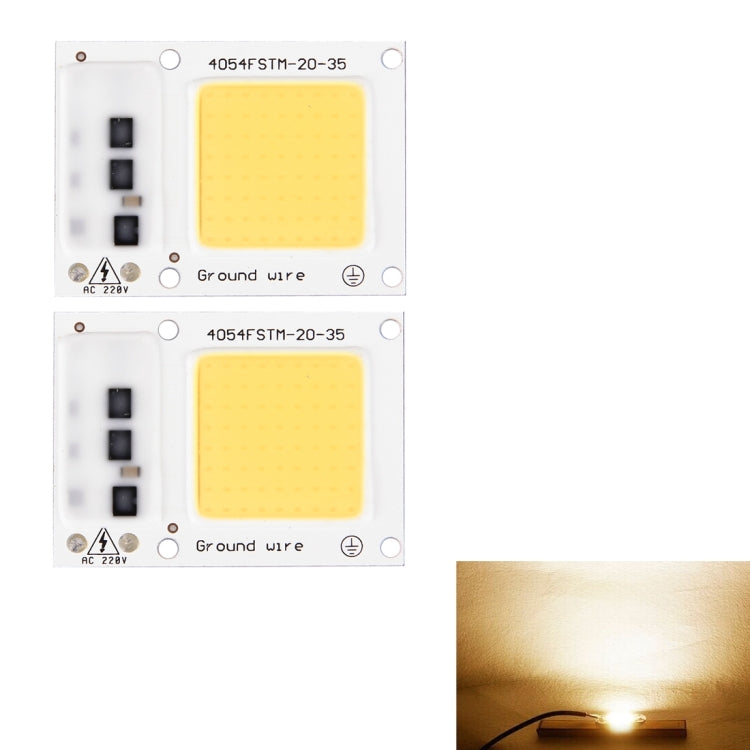 2 PCS 50W 2800-6000K High Power Brightness COB Chips LED Light Beads, AC 220V
