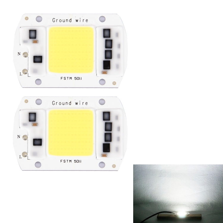 2 PCS 100W 2800-6000K High Power Brightness COB Chips LED Light Beads, AC 220V