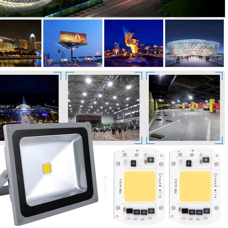 2 PCS 100W 2800-6000K High Power Brightness COB Chips LED Light Beads, AC 220V