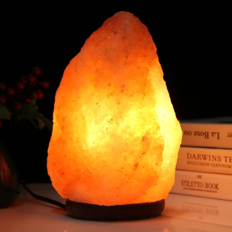 E12 Large Dimmable Himalayan Salt Lamp , Crystal Rock Healthy Table Desk Lamp Night Light with Wood Base & Bulb & Switch, Large Size Weight 3-5KG, AC 110V, US Plug