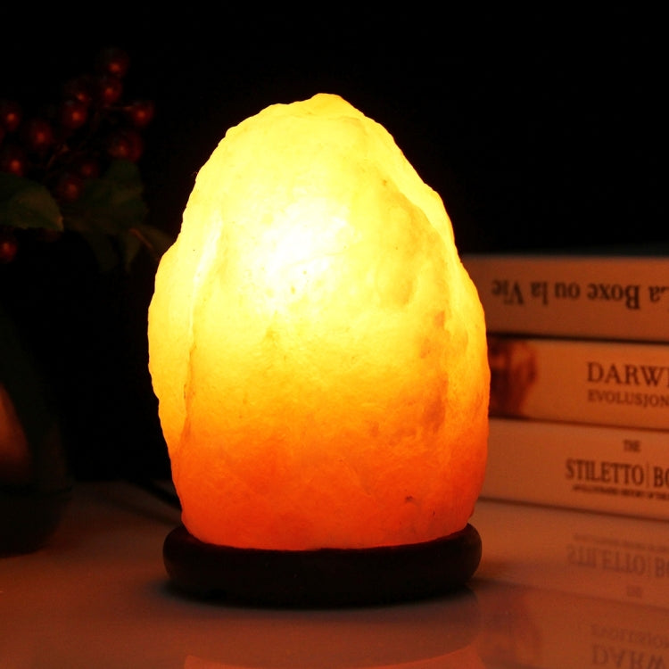 E14 Small Dimmable Himalayan Salt Lamp , Crystal Rock Healthy Table Desk Lamp Night Light with Wood Base & Bulb & Switch, Small Size Weight 1-2KG, AC 220V