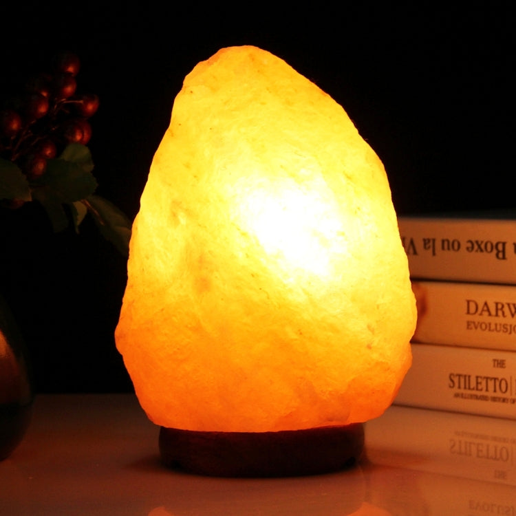 E14 Medium Dimmable Himalayan Salt Lamp , Crystal Rock Healthy Table Desk Lamp Night Light with Wood Base & Bulb & Switch, Medium Size Weight 2-3KG, AC 220V