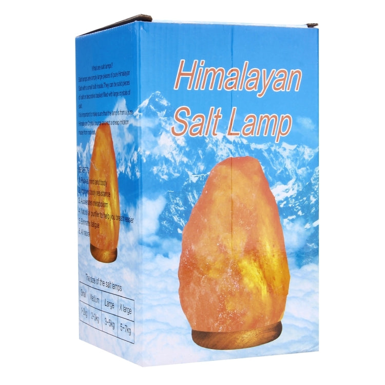 E14 Medium Dimmable Himalayan Salt Lamp , Crystal Rock Healthy Table Desk Lamp Night Light with Wood Base & Bulb & Switch, Medium Size Weight 2-3KG, AC 220V