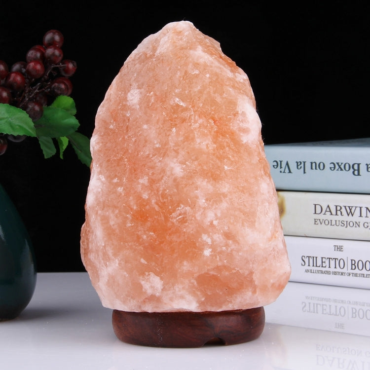 E14 Medium Dimmable Himalayan Salt Lamp , Crystal Rock Healthy Table Desk Lamp Night Light with Wood Base & Bulb & Switch, Medium Size Weight 2-3KG, AC 220V
