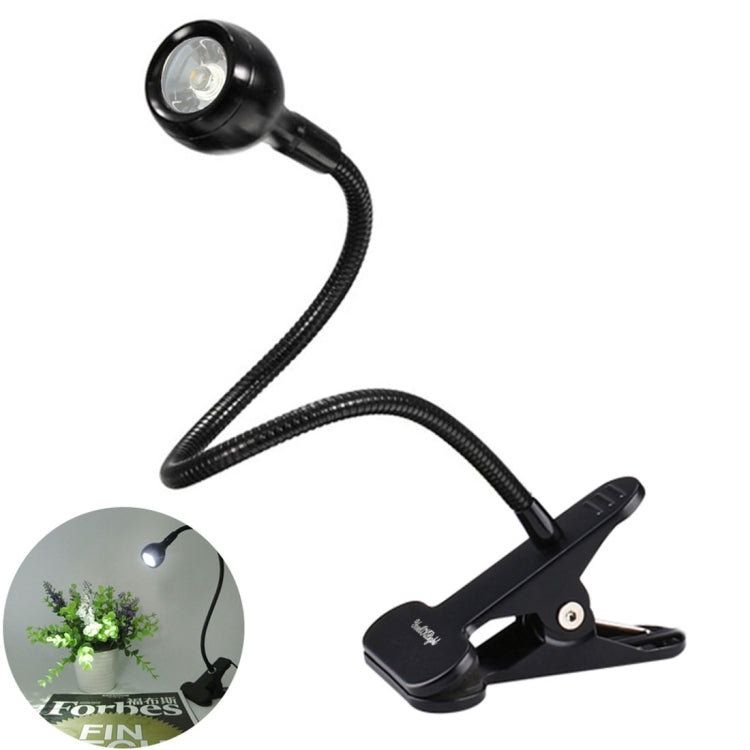 YouOKLight YK2309 1W White Light LED Desk Lamp , 1 LED 6000K Flexible Goose Neck Eye Protection Light with Clip, AC 85-265V