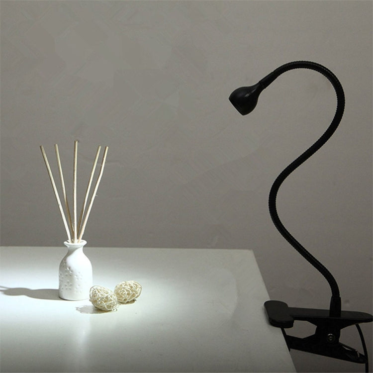 YouOKLight YK2309 1W White Light LED Desk Lamp , 1 LED 6000K Flexible Goose Neck Eye Protection Light with Clip, AC 85-265V