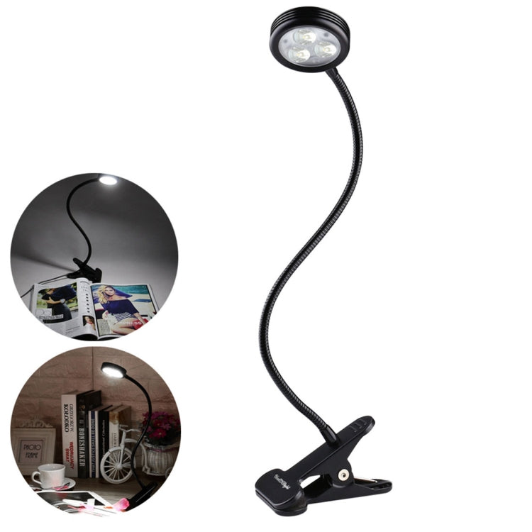 YouOKLight YK2310 3W White Light LED Desk Lamp , 3 LEDs 6000K Flexible Goose Neck Eye Protection Light with Clip, AC 85-265V