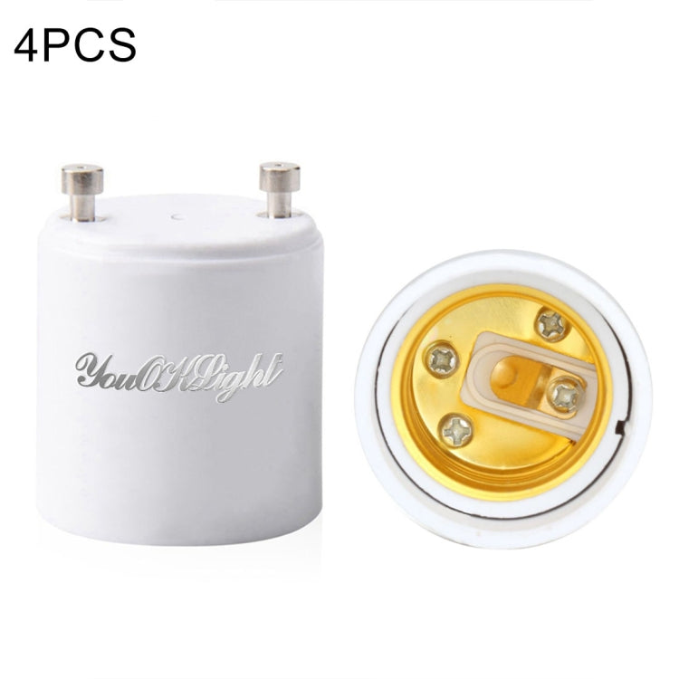 4 PCS YouOKLight YK6619 GU24 to E26 / E27 LED Light Converter Lamp Holder Base Bulb Socket Adapter