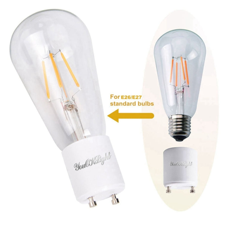 4 PCS YouOKLight YK6619 GU24 to E26 / E27 LED Light Converter Lamp Holder Base Bulb Socket Adapter
