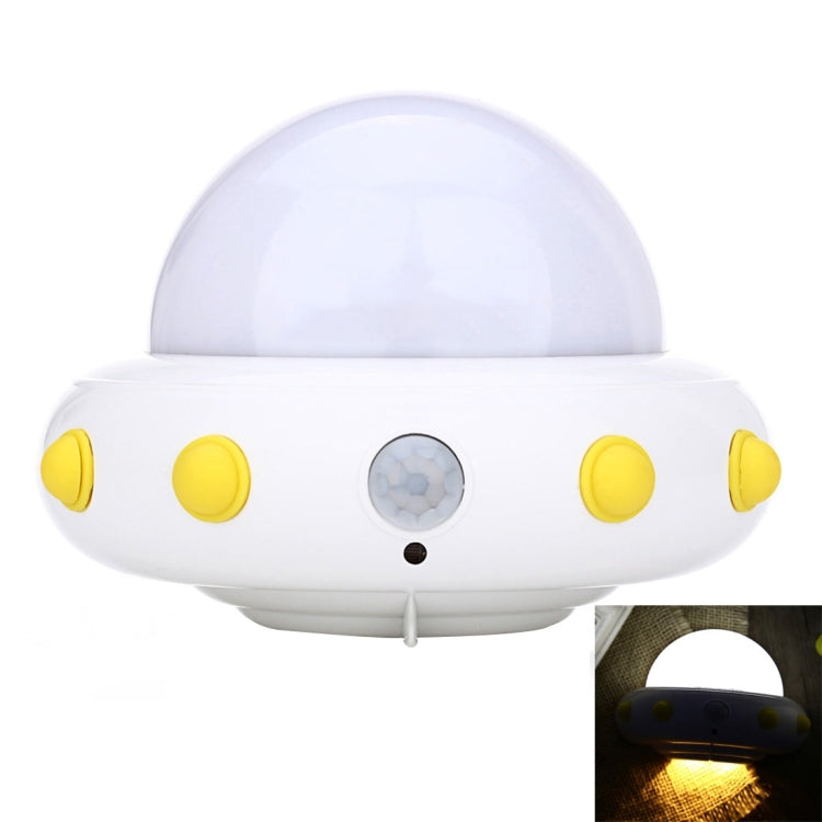 YouOKLight YK2231 White Light Flying Saucer UFO Shaped LED Night Light , 5 LEDs USB Charging Motion Sensor Lamp for Kids Nursery Bedroom, DC 5V