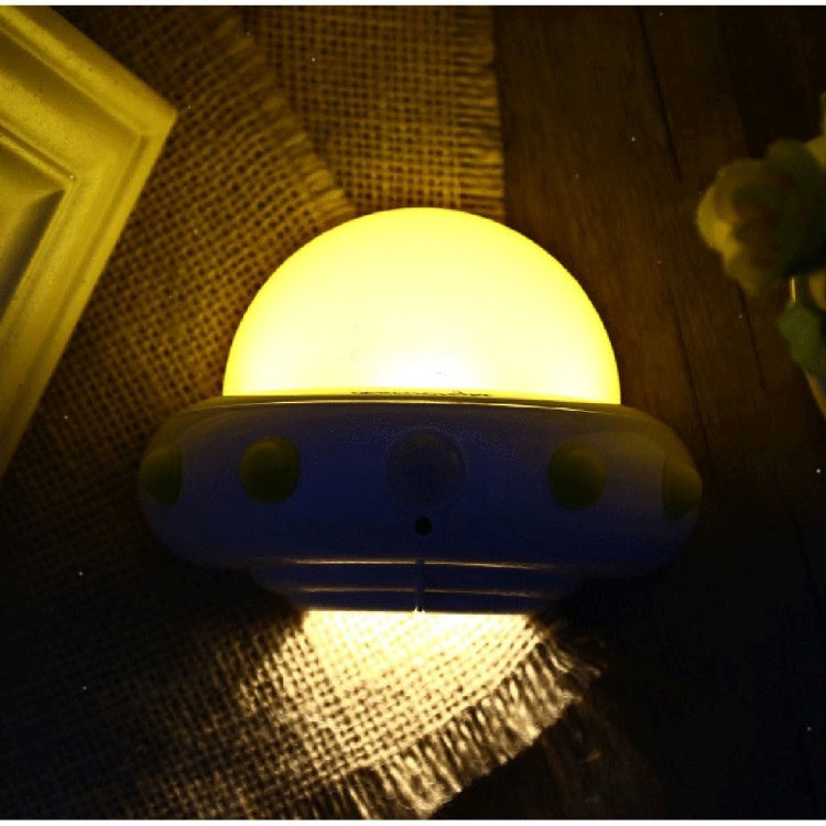 YouOKLight YK2231 White Light Flying Saucer UFO Shaped LED Night Light , 5 LEDs USB Charging Motion Sensor Lamp for Kids Nursery Bedroom, DC 5V
