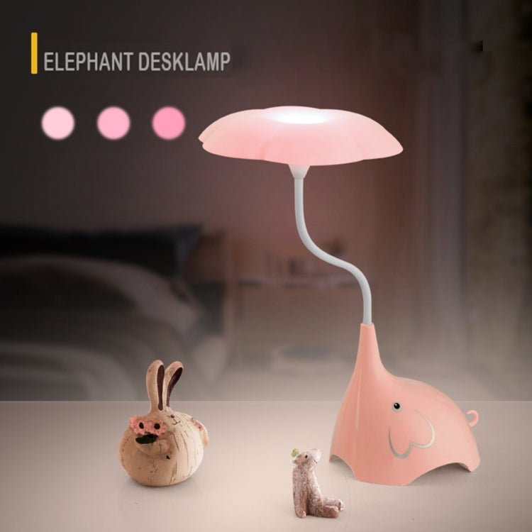 YouOKLight YK2233 0.8W White Light Cute Elephant LED Desk Lamp, 4 LEDs USB Charging Eye-protection Touch Control 3 Dimmable Levels Night Light, DC 5V