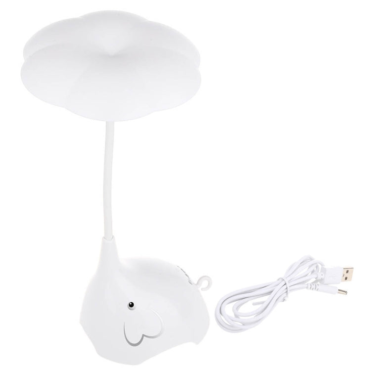 YouOKLight YK2233 0.8W White Light Cute Elephant LED Desk Lamp, 4 LEDs USB Charging Eye-protection Touch Control 3 Dimmable Levels Night Light, DC 5V