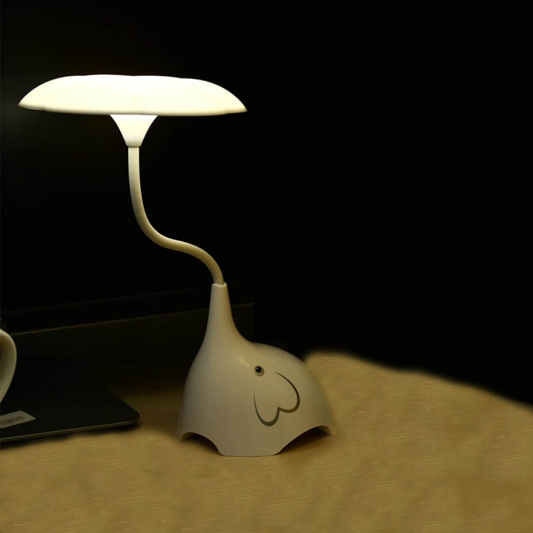 YouOKLight YK2233 0.8W White Light Cute Elephant LED Desk Lamp, 4 LEDs USB Charging Eye-protection Touch Control 3 Dimmable Levels Night Light, DC 5V