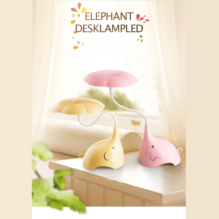 YouOKLight YK2233 0.8W White Light Cute Elephant LED Desk Lamp, 4 LEDs USB Charging Eye-protection Touch Control 3 Dimmable Levels Night Light, DC 5V