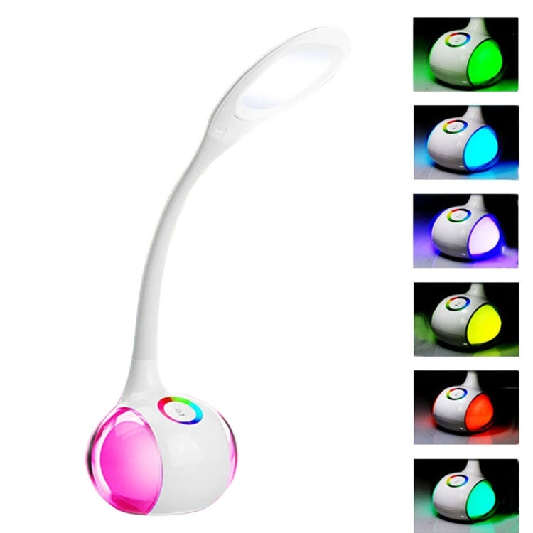 YouOKLight YK2234 5W RGB Color Changeable LED Table Lamp , 34 LEDs USB Charging Multi-function Eye-protection Touch Control 3 Dimmable Levels Night Light, DC 5V 1A(White)