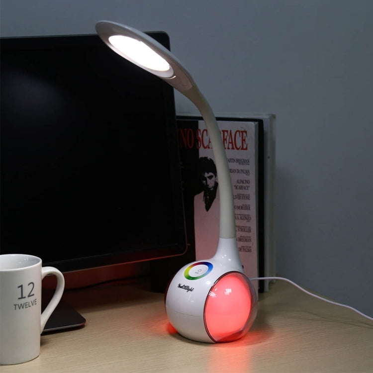 YouOKLight YK2234 5W RGB Color Changeable LED Table Lamp , 34 LEDs USB Charging Multi-function Eye-protection Touch Control 3 Dimmable Levels Night Light, DC 5V 1A(White)
