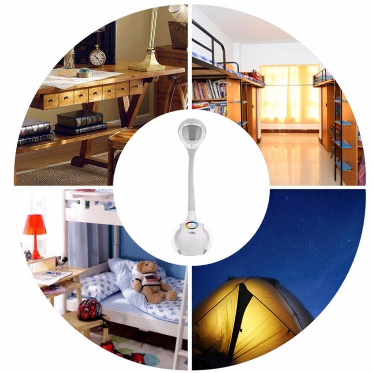 YouOKLight YK2234 5W RGB Color Changeable LED Table Lamp , 34 LEDs USB Charging Multi-function Eye-protection Touch Control 3 Dimmable Levels Night Light, DC 5V 1A(White)