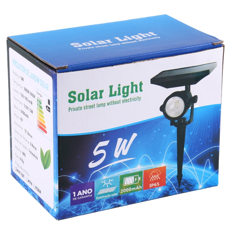5W LED Solar Powered Lawn Spotlight IP65 Waterproof Outdoor Garden Landscape Lamp