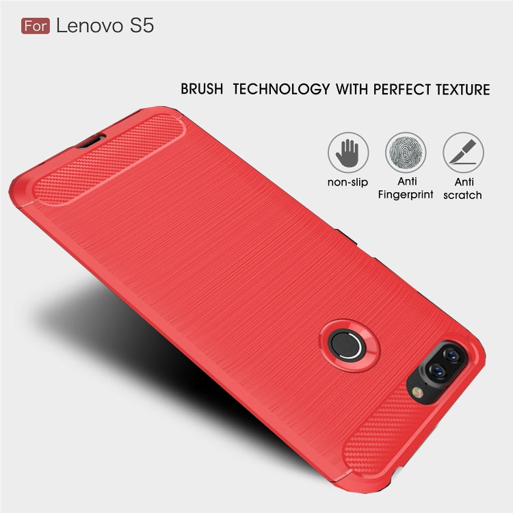 Brushed Texture Carbon Fiber Shockproof TPU Case for Lenovo S5