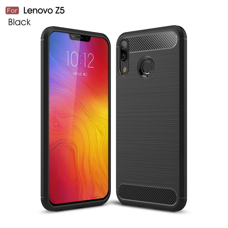 Brushed Texture Carbon Fiber Shockproof TPU Case for Lenovo Z5