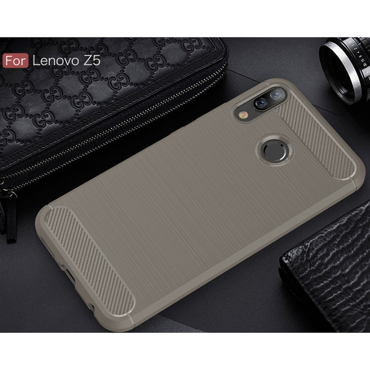 Brushed Texture Carbon Fiber Shockproof TPU Case for Lenovo Z5
