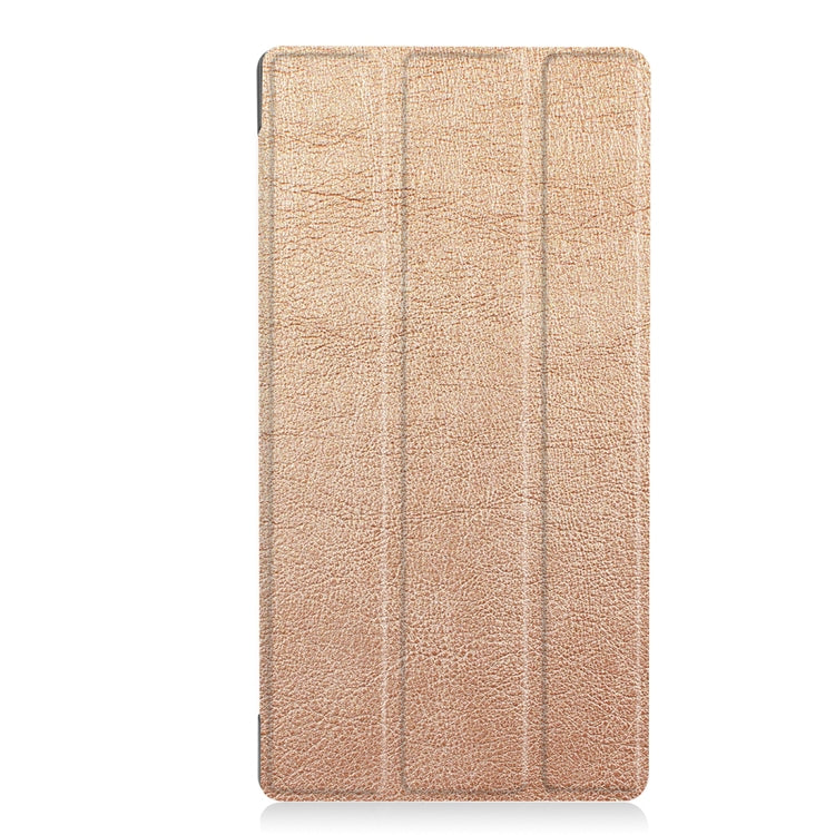 For Lenovo  Tab 7 / Tab 4 (TB-7504F / TB-7504N / TB-7504X) Tri-Fold Custer Texture Horizontal Flip PU Leather Protective Case with Holder