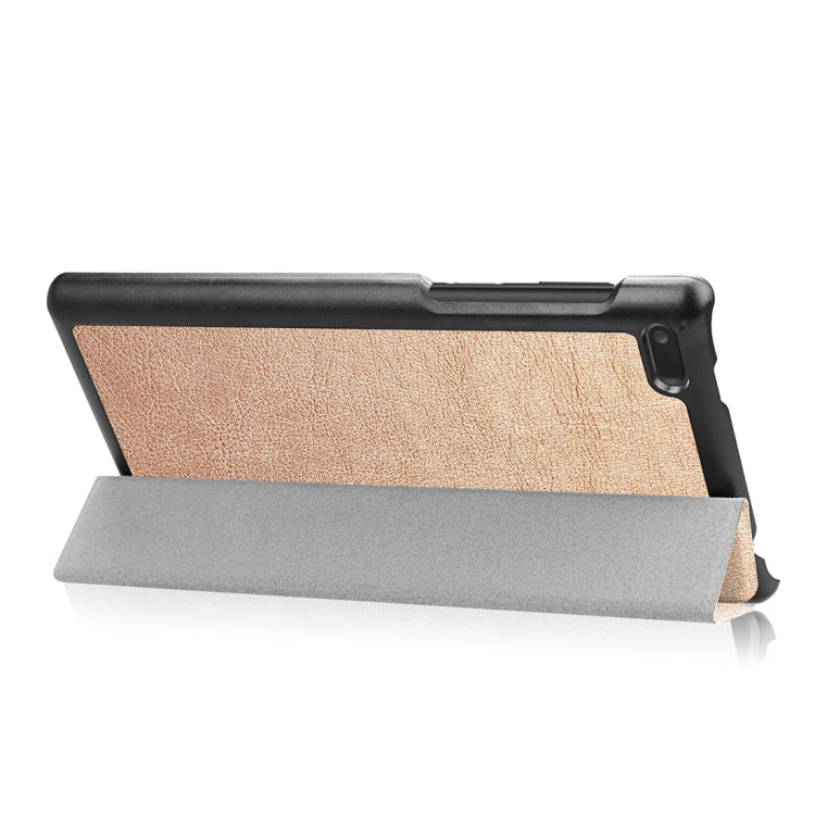 For Lenovo  Tab 7 / Tab 4 (TB-7504F / TB-7504N / TB-7504X) Tri-Fold Custer Texture Horizontal Flip PU Leather Protective Case with Holder