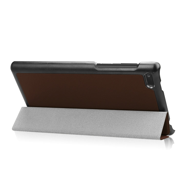 For Lenovo  Tab 7 / Tab 4 (TB-7504F / TB-7504N / TB-7504X) Tri-Fold Custer Texture Horizontal Flip PU Leather Protective Case with Holder