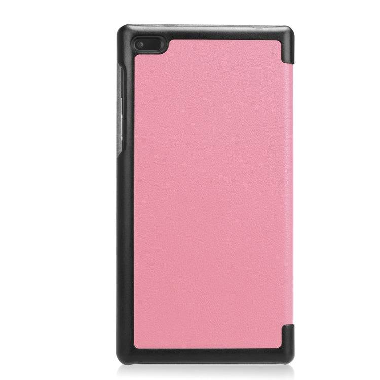 For Lenovo  Tab 7 / Tab 4 (TB-7504F / TB-7504N / TB-7504X) Tri-Fold Custer Texture Horizontal Flip PU Leather Protective Case with Holder