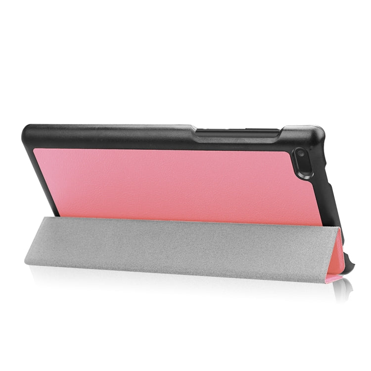 For Lenovo  Tab 7 / Tab 4 (TB-7504F / TB-7504N / TB-7504X) Tri-Fold Custer Texture Horizontal Flip PU Leather Protective Case with Holder