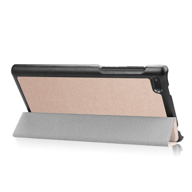 For Lenovo  Tab 7 / Tab 4 (TB-7504F / TB-7504N / TB-7504X) Tri-Fold Custer Texture Horizontal Flip PU Leather Protective Case with Holder