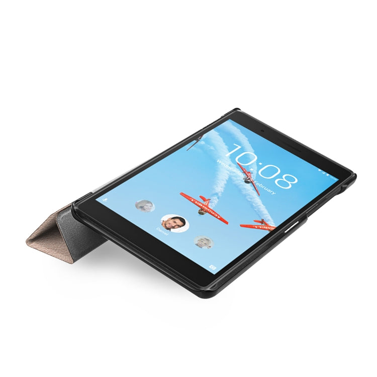 For Lenovo  Tab 7 / Tab 4 (TB-7504F / TB-7504N / TB-7504X) Tri-Fold Custer Texture Horizontal Flip PU Leather Protective Case with Holder