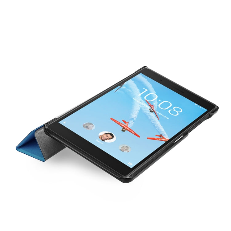 For Lenovo  Tab 7 / Tab 4 (TB-7504F / TB-7504N / TB-7504X) Tri-Fold Custer Texture Horizontal Flip PU Leather Protective Case with Holder