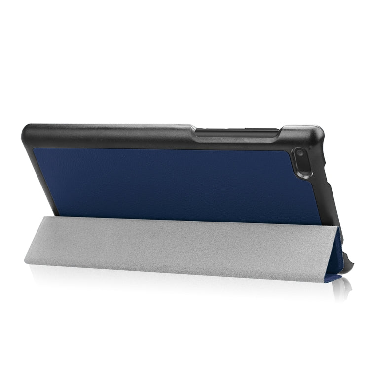 For Lenovo  Tab 7 / Tab 4 (TB-7504F / TB-7504N / TB-7504X) Tri-Fold Custer Texture Horizontal Flip PU Leather Protective Case with Holder