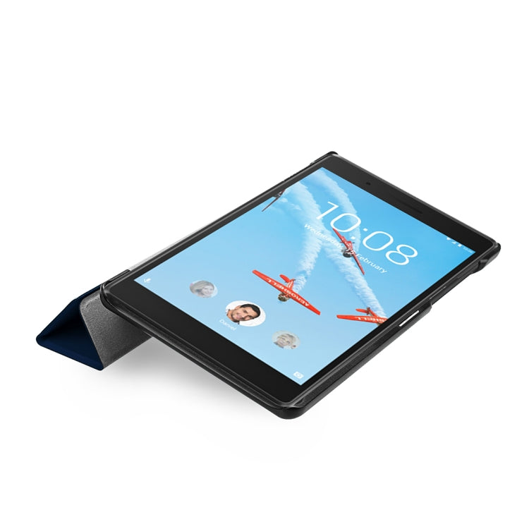 For Lenovo  Tab 7 / Tab 4 (TB-7504F / TB-7504N / TB-7504X) Tri-Fold Custer Texture Horizontal Flip PU Leather Protective Case with Holder