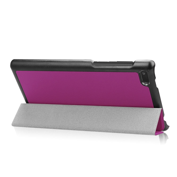 For Lenovo  Tab 7 / Tab 4 (TB-7504F / TB-7504N / TB-7504X) Tri-Fold Custer Texture Horizontal Flip PU Leather Protective Case with Holder