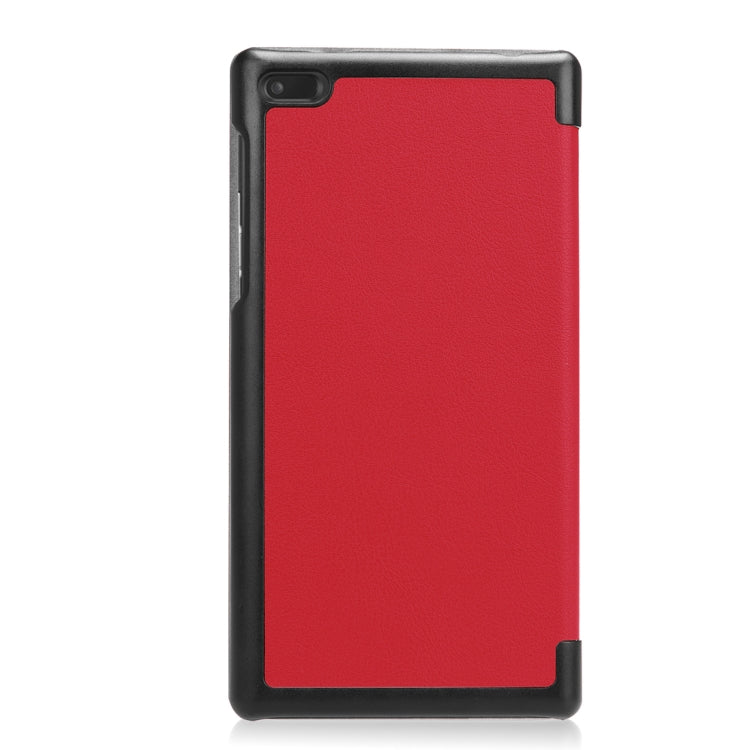 For Lenovo  Tab 7 / Tab 4 (TB-7504F / TB-7504N / TB-7504X) Tri-Fold Custer Texture Horizontal Flip PU Leather Protective Case with Holder