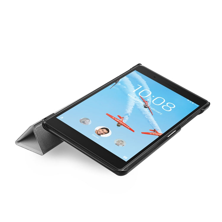 For Lenovo  Tab 7 / Tab 4 (TB-7504F / TB-7504N / TB-7504X) Tri-Fold Custer Texture Horizontal Flip PU Leather Protective Case with Holder