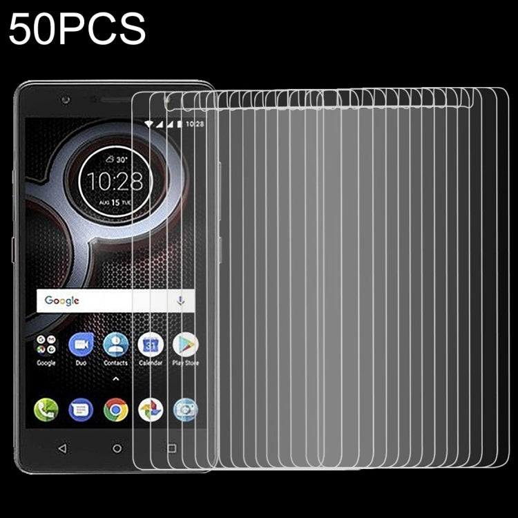 50 PCS 9H 2.5D Tempered Glass Film for Lenovo K8